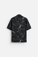 ABSTRACT PRINT STRETCH SHIRT