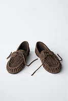 FRINGED SUEDE LOAFERS