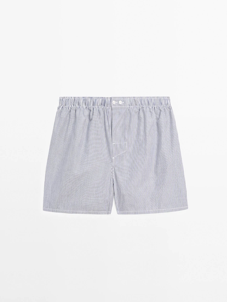 Striped print boxers