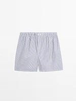 Striped print boxers