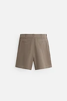 BERMUDA 100 % LIN CEINTURE