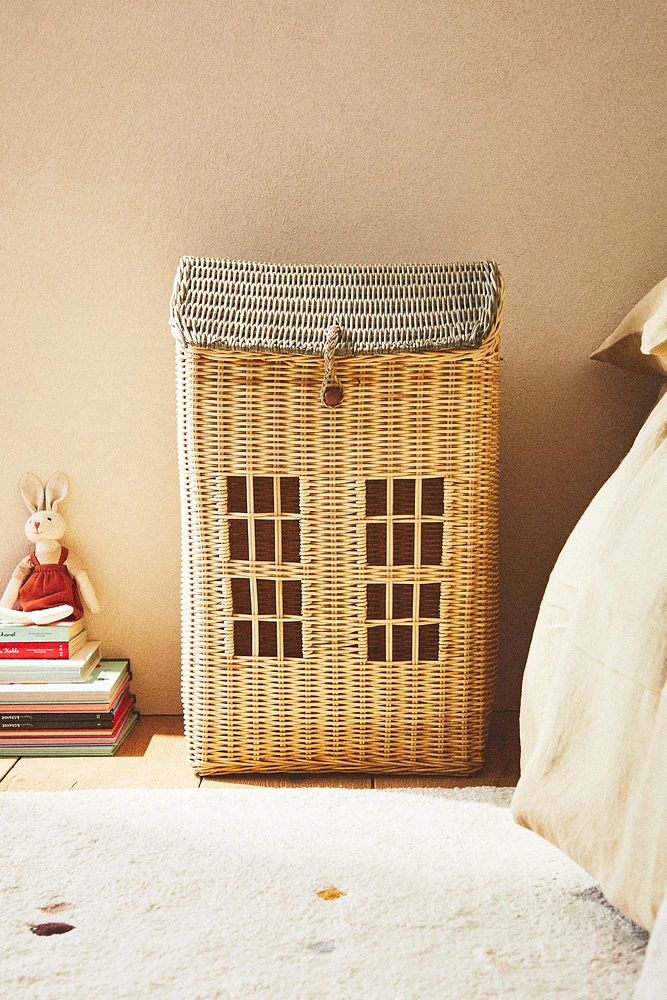 KIDS’ RATTAN HOUSE BASKET