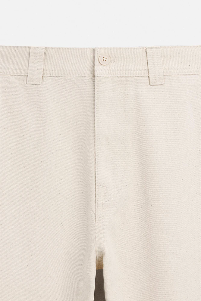 STRAIGHT FIT TWILL PANTS