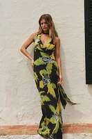 FOULARD PRINT LONG DRESS