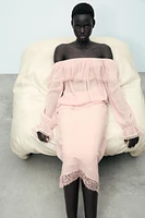 CHEMISE BAVOIR AVEC ÉPAULES DÉNUDÉES