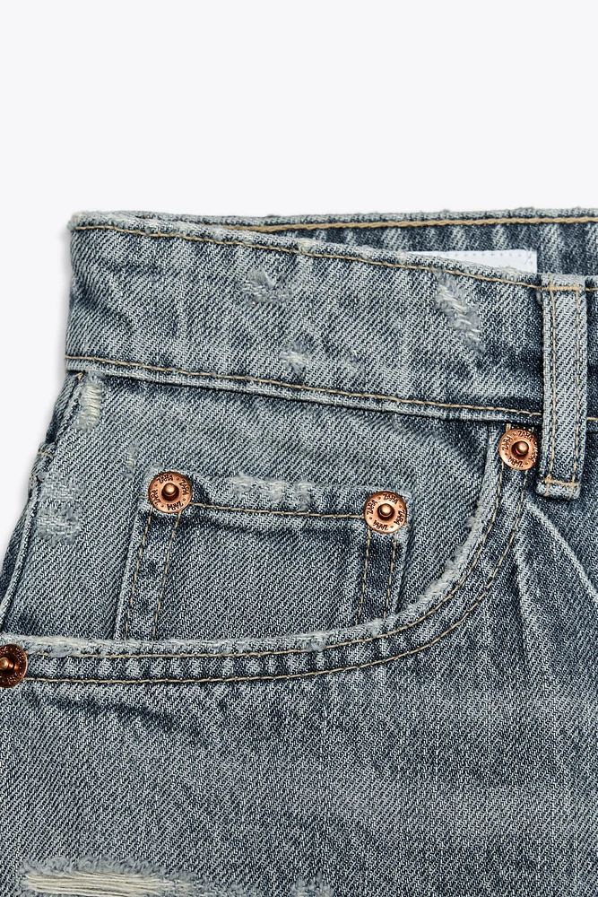SHORTS EN JEAN TRF TAILLE HAUTE DÉCHIRURES