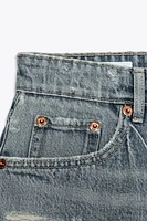 SHORTS EN JEAN TRF TAILLE HAUTE DÉCHIRURES