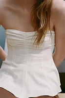 TOP EN LIN BUSTIER