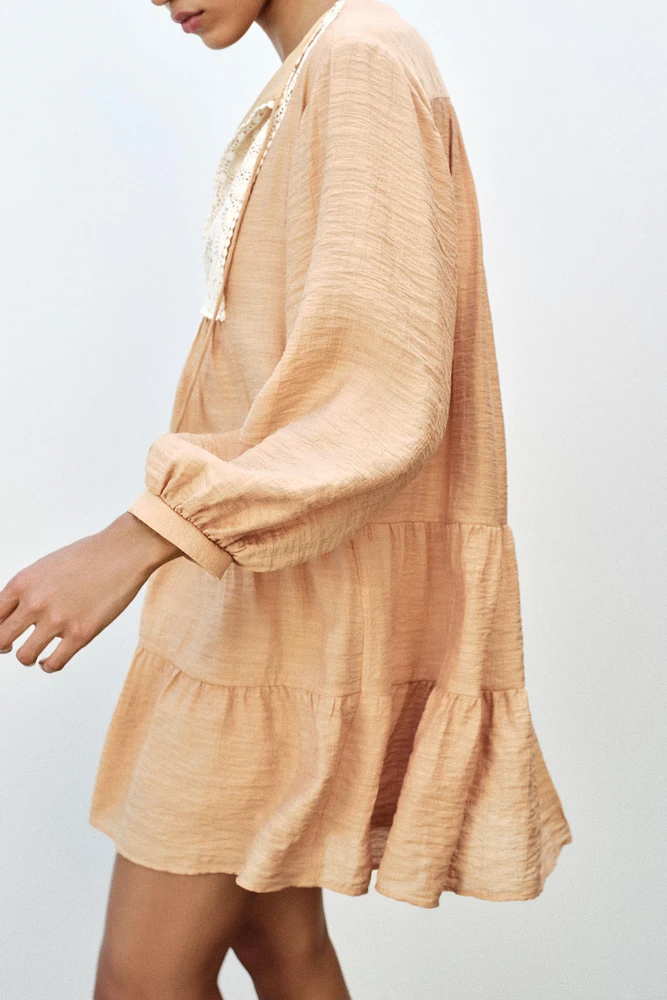 MINI BIB EMBROIDERED DRESS