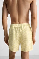 MAILLOT DE BAIN MI-LONG À IMPRIMÉ GÉOMÉTRIQUE