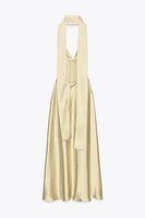 SATIN EFFECT FOULARD DRESS