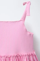 ROBE EN MATIÈRES VARIÉES RIB À TEXTURE