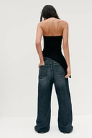TEXTURED BANDEAU TOP