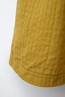 RIB AND TEXTURED COMBINATION DRESS