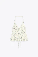 FLORAL POPLIN HALTER TOP