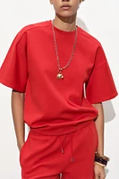 SHORT SLEEVE INTERLOCK SWEATSHIRT