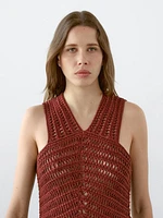 Top en maille ajourée crochetée