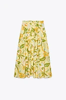 PRINTED LINEN SKIRT