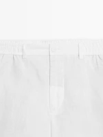 Bermuda semi-jogger 100 % lin