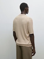 Polo en maille côtelée