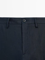100% linen regular fit trousers