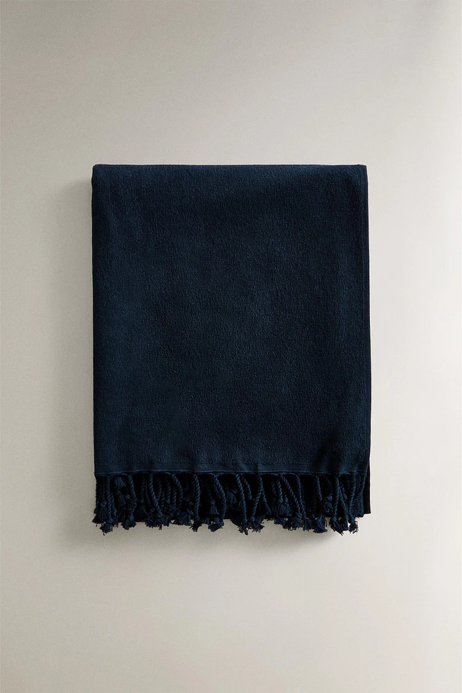 SERVIETTE DE PLAGE COTON FRANGES