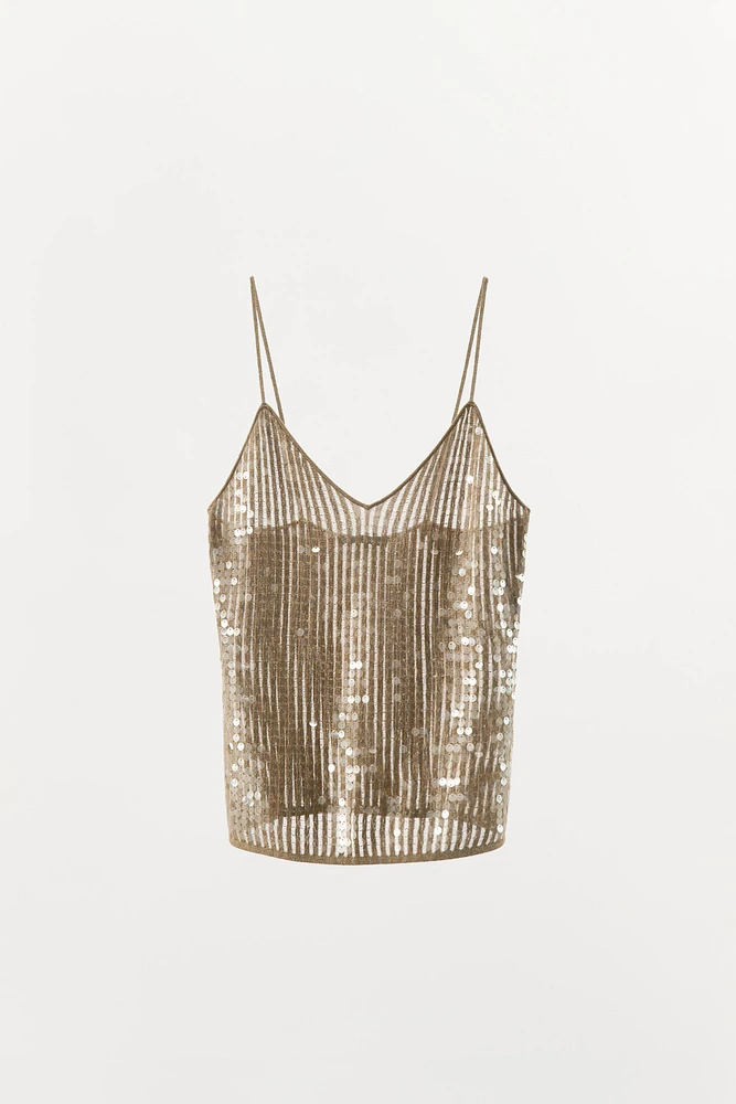 SEQUIN KNIT TOP