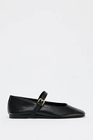 LEATHER BALLET FLATS