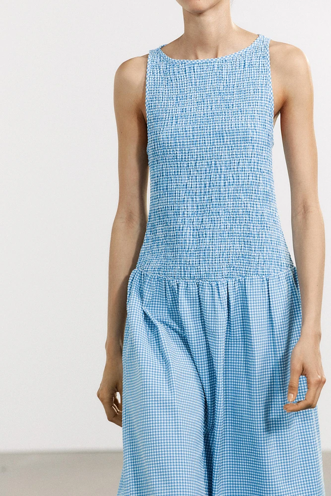 GINGHAM MIDI DRESS