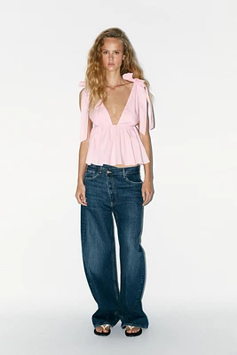 POPLIN BOW TOP