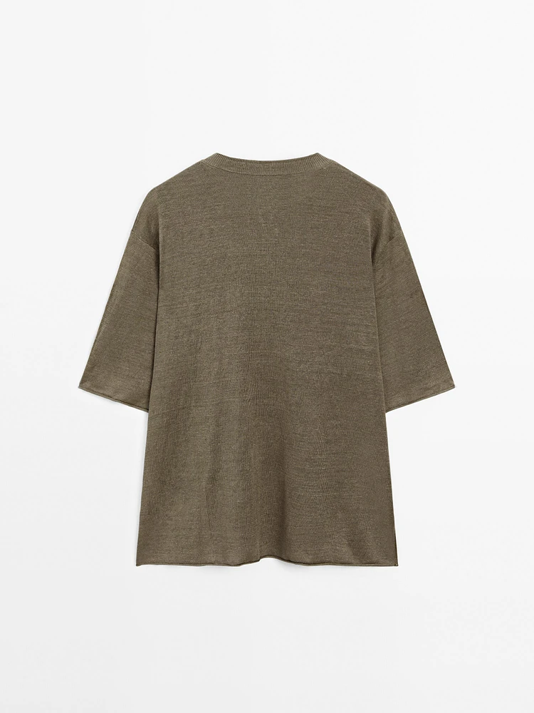 Pull manches courtes oversize lin