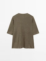 Pull manches courtes oversize lin