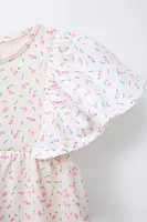 RUFFLED COMBINATION DRESS