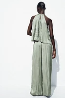 PANTALON SATINÉ CEINTURE LACET