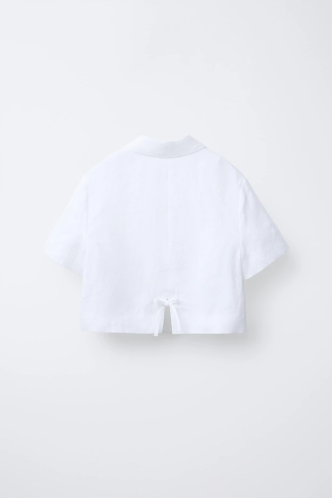CROPPED 100% LINEN BLAZER