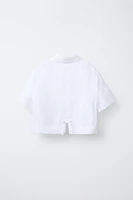 CROPPED 100% LINEN BLAZER