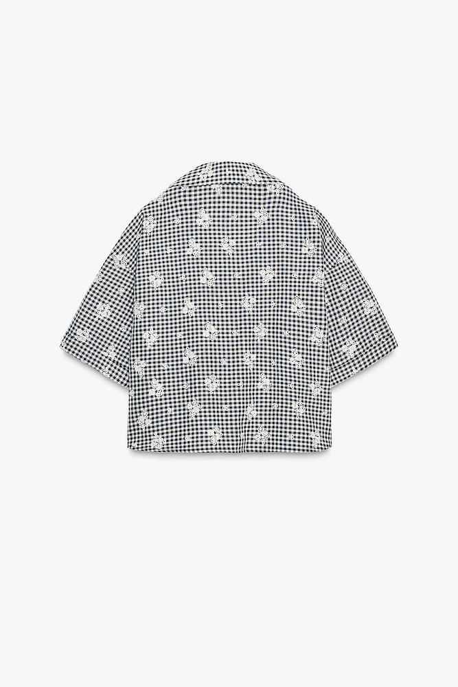 CHEMISE À CARREAUX VICHY BRODÉE