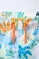 2-6 YEARS/ANIMAL AND PALM TREE PRINT REGULAR SWIM SHORTS