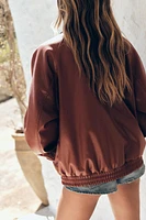 FAUX LEATHER BOMBER JACKET