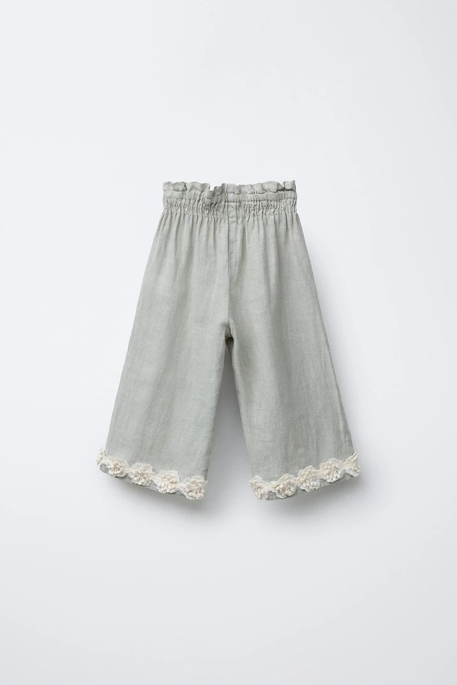 STRAIGHT FIT LINEN PANTS