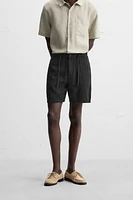 COTTON - LINEN BERMUDA SHORTS