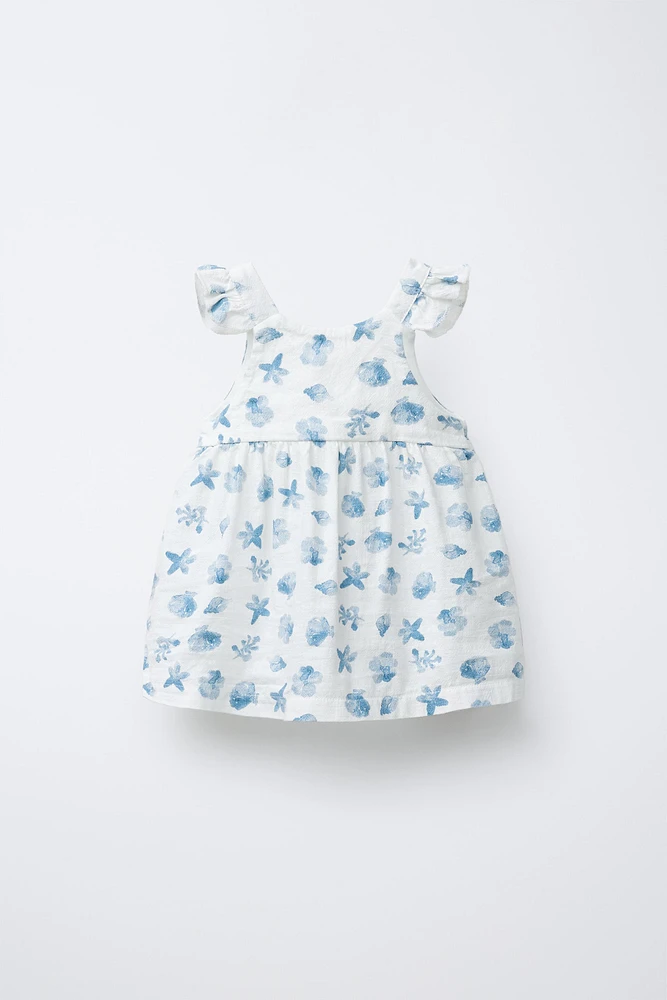 ROBE IMPRIMÉE MOTIFS BLEU MARINE
