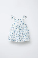 ROBE IMPRIMÉE MOTIFS BLEU MARINE