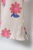 PRINTED RIBBED FLARE LEGGINGS