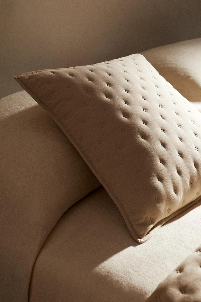 HOUSSE DE COUSSIN ÉDREDON MATELASSÉ POIS