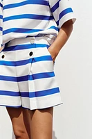 STRIPED BUTTON SHORTS
