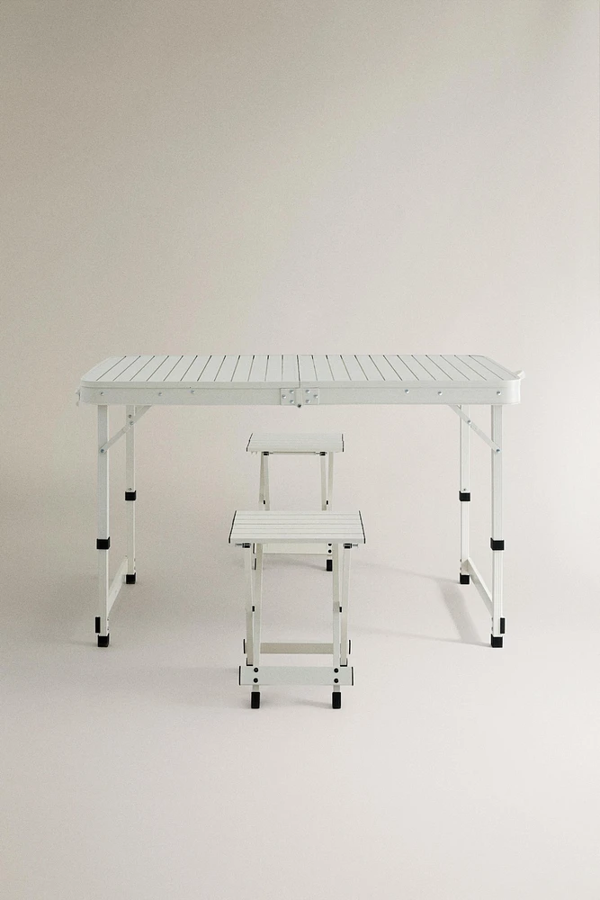 SET MESA TABOURET S PLEGABLES PLAYA (SET DE 3)