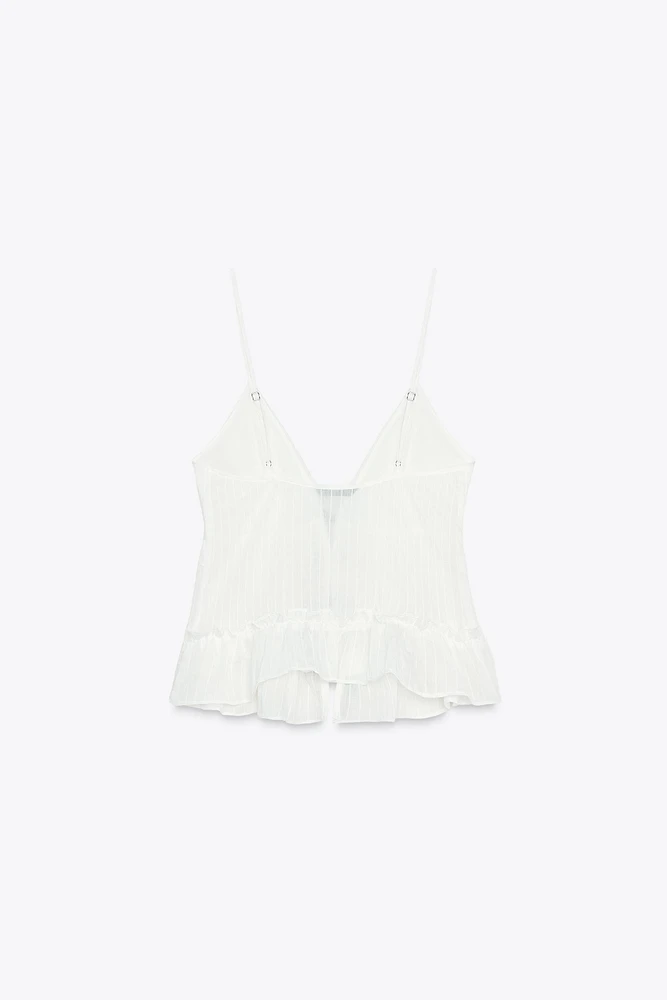 TOP LACETS CONTRASTE