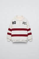 STRIPED POLO SWEATSHIRT