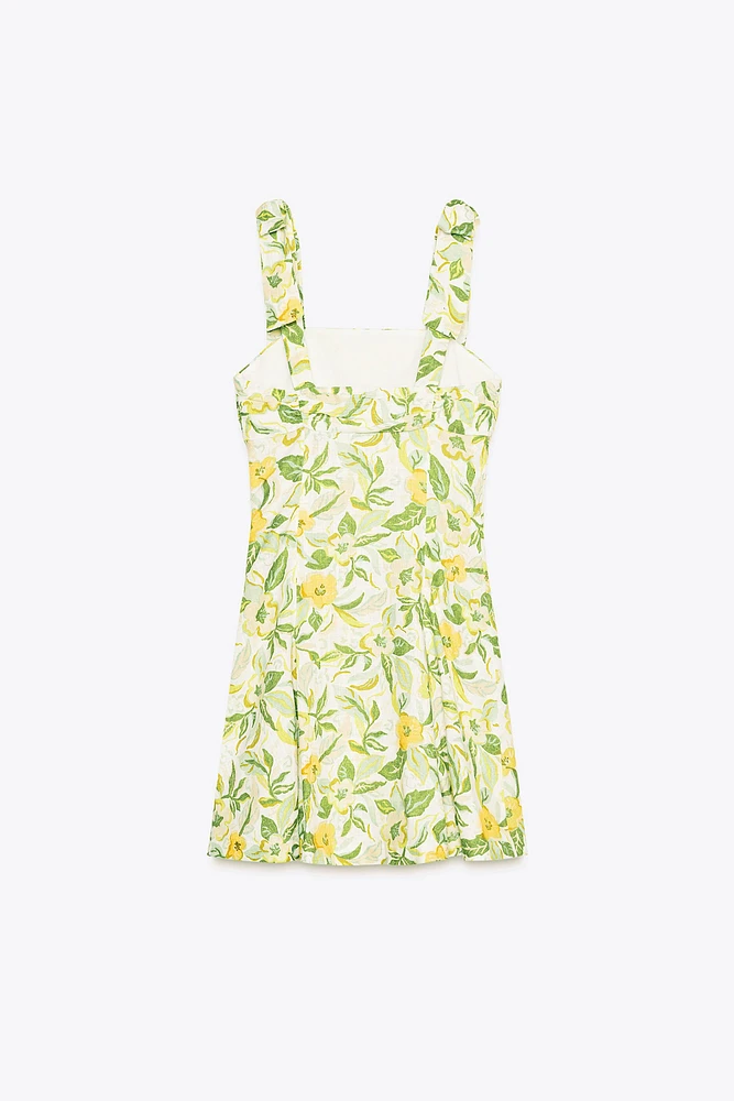 ROBE COURTE AVEC LIN IMPRIMÉ